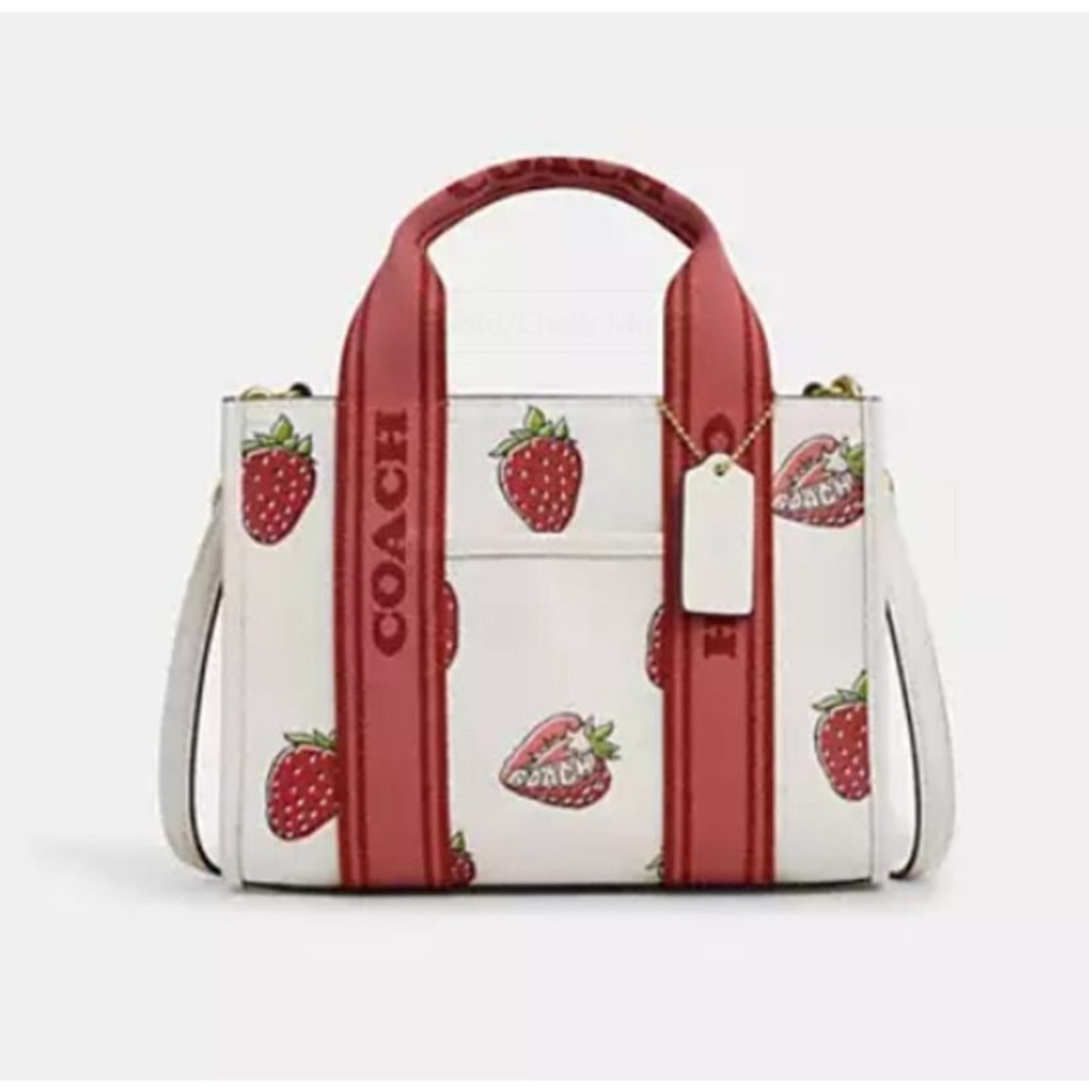 NWT！COACH SMITH TOTE BAG 24 WITH STRAWBERRY PRINT (COACH CAR80) - Picture 6 of 7